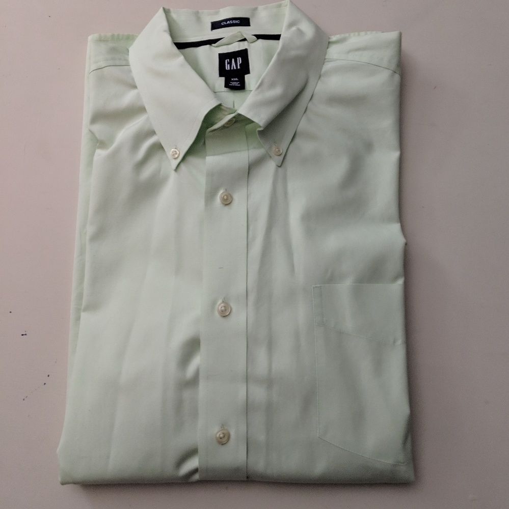 Gap Mens Button Down XXL Mint Green Long Sleeve